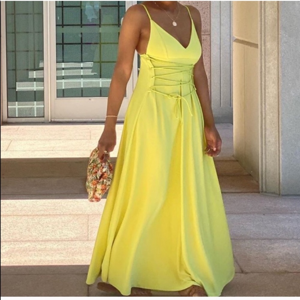 NWT ZARA GREEN MIDI DRESS - Picture 2 of 6